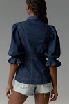 Thumbnail View 2: By Anthropologie Puff-Sleeve Denim Buttondown Shirt