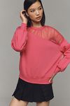 Thumbnail View 1: Maeve Sheer-Shoulder Pullover Knit Top