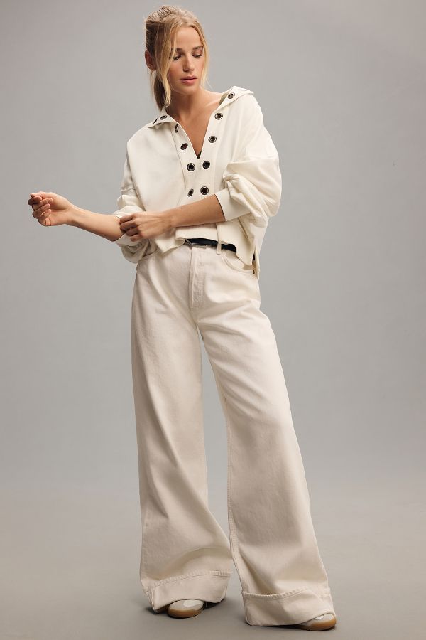 Slide View: 4: The Kamrie Pieced Popover Top by Pilcro