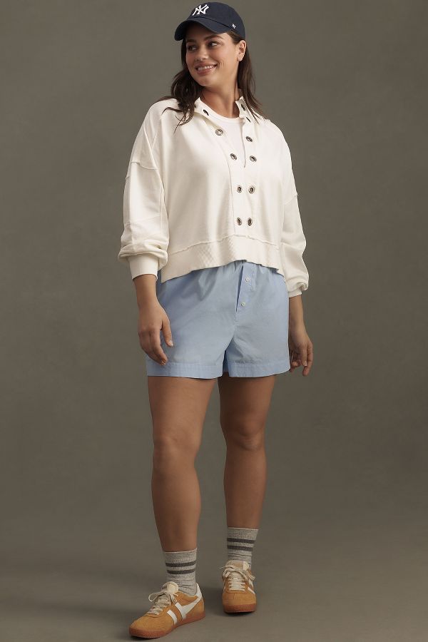 Slide View: 6: The Kamrie Pieced Popover Top by Pilcro