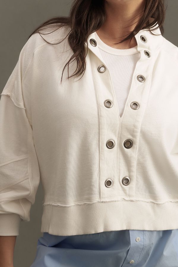 Slide View: 8: The Kamrie Pieced Popover Top by Pilcro