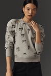 Thumbnail View 1: Maeve Puff-Sleeve Embroidered Sweatshirt