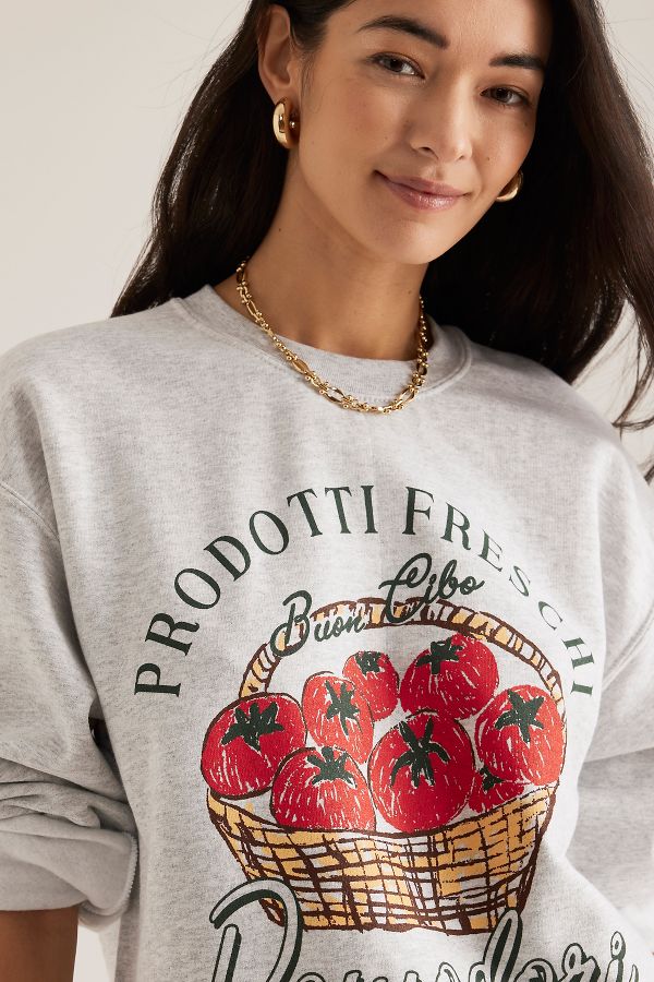 Vista diapositiva: 4: Di Anthropologie Pomodori Felpa Oversize con Grafica