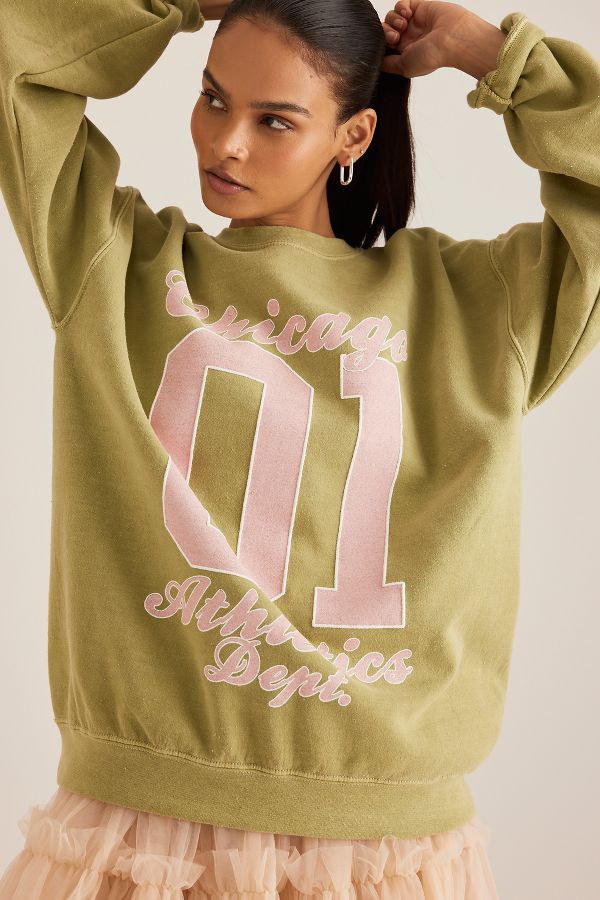 Slide View: 1: Von Anthropologie Chicago Sports Grafik-Sweatshirt