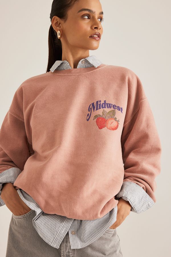 Slide View: 5: Von Anthropologie Erdbeeren Grafik Sweatshirt