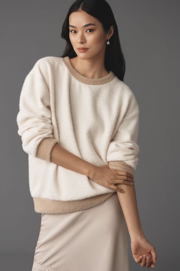 Slide View: 2: Maeve Cozy Ringer Sweatshirt