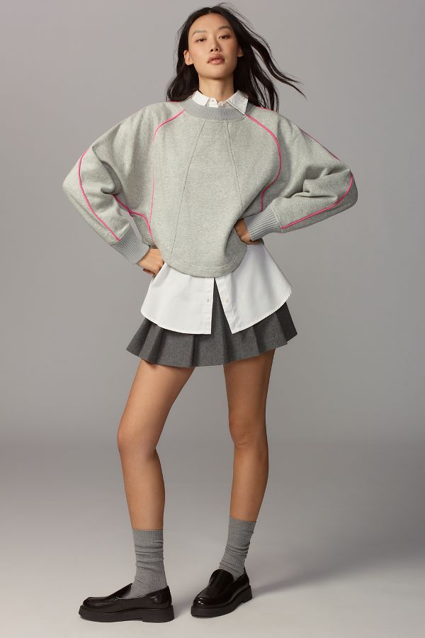 Slide View: 3: Maeve Paneled Warm-Up Sweatshirt