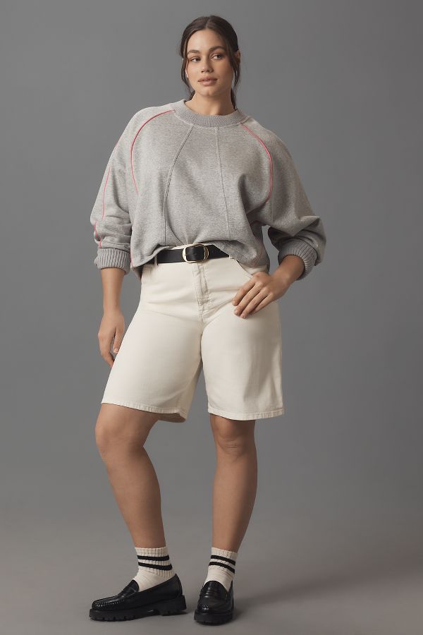 Slide View: 7: Maeve Paneled Warm-Up Sweatshirt