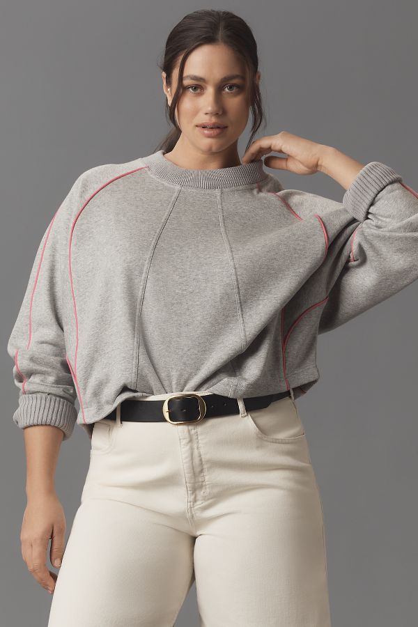 Slide View: 5: Maeve Paneled Warm-Up Sweatshirt