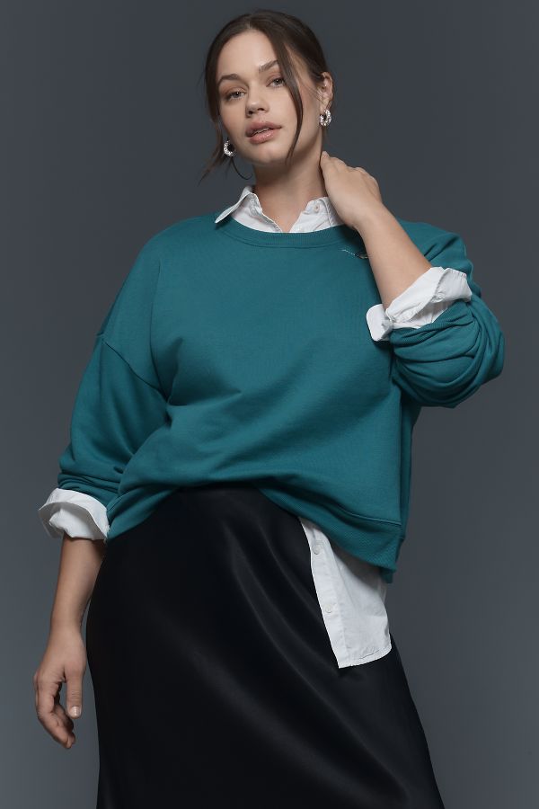 Slide View: 4: Maeve Martini Icon Long-Sleeve Crew-Neck Pullover Sweater