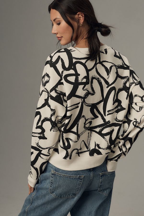 Slide View: 4: Maeve Heart Printed Sweater