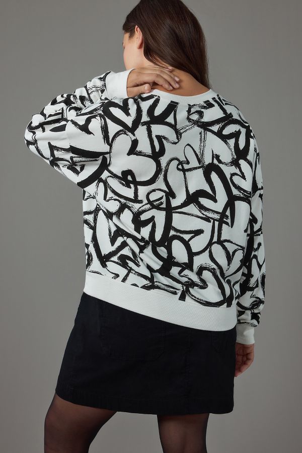 Slide View: 6: Maeve Heart Printed Sweater