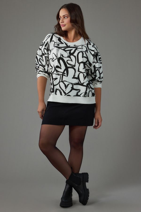 Slide View: 7: Maeve Heart Printed Sweater