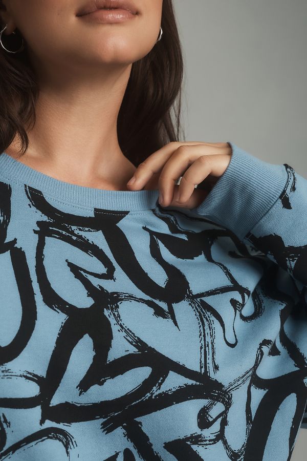 Slide View: 8: Maeve Heart Printed Sweater