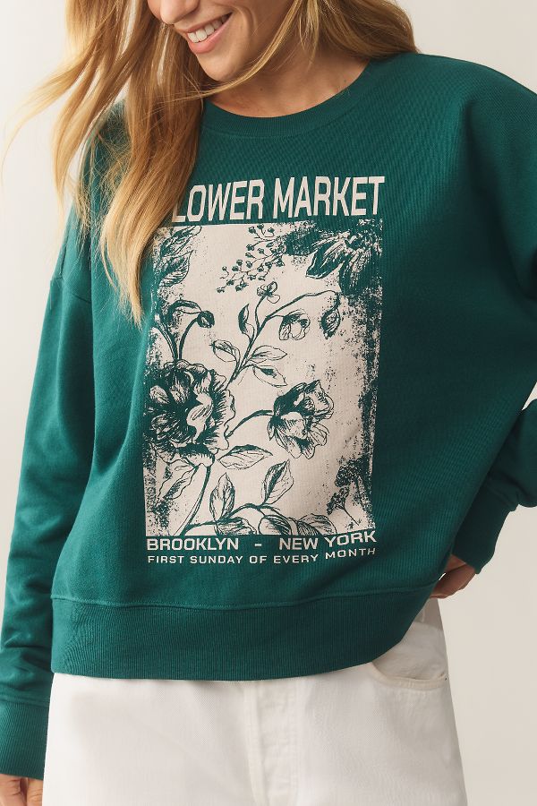 Vista de diapositivas: 2: Por Anthropologie Sudadera Gráfica Mercado de Flores