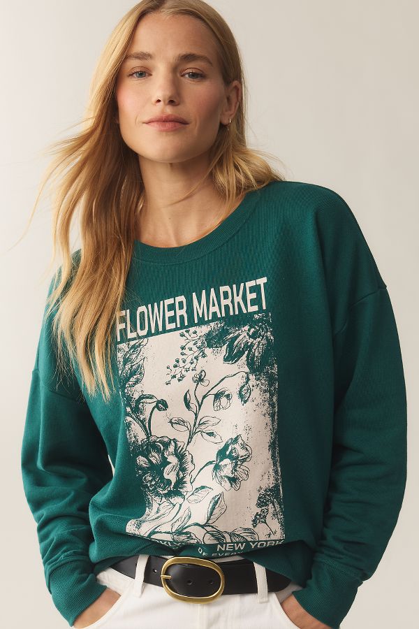 Vista de diapositivas: 1: Por Anthropologie Sudadera Gráfica Mercado de Flores