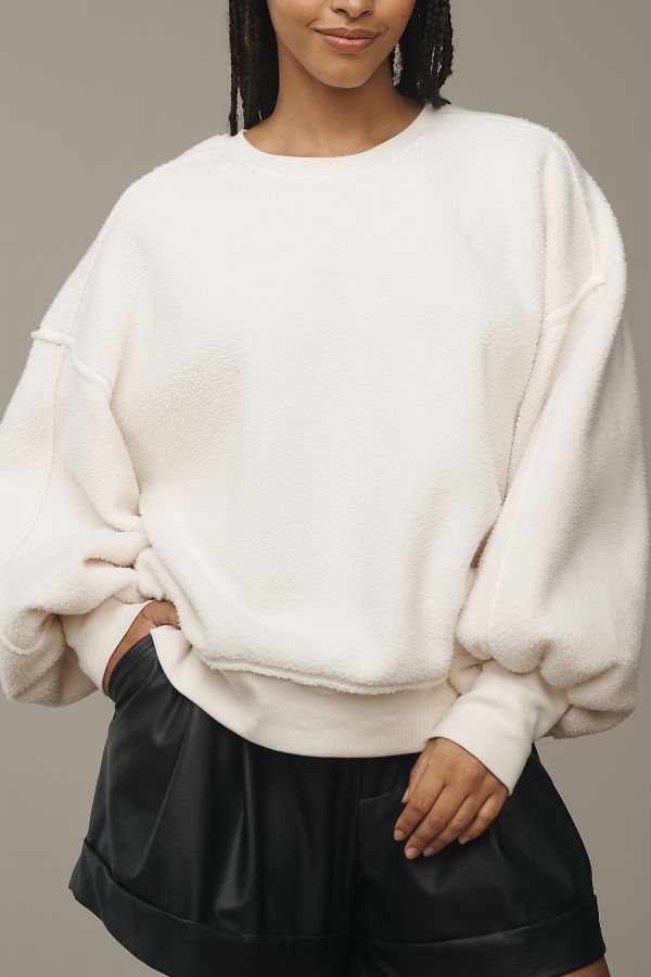 Slide View: 8: Pilcro Slouchy Crew-Neck Sweatshirt