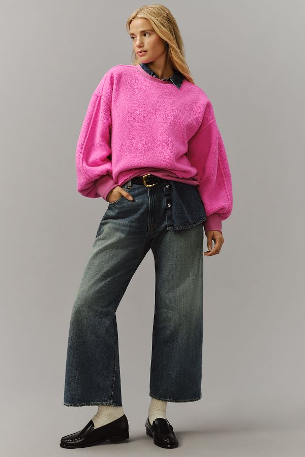 Slide View: 3: Pilcro Slouchy Crew-Neck Sweatshirt