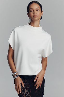 By Anthropologie Mock-Neck Batwing Top