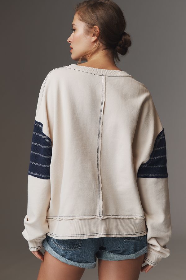 Slide View: 3: Pilcro Star Patch Oversized Sweatshirt