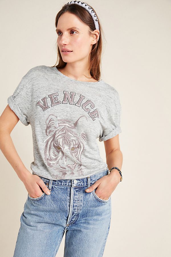 Slide View: 1: Venice Linen Embroidered Tee