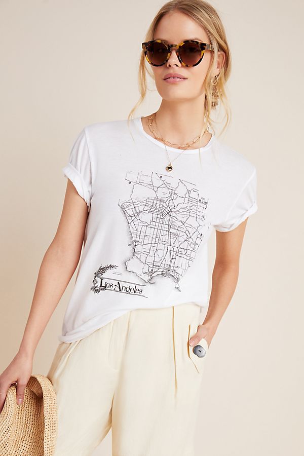 Slide View: 1: Los Angeles Map Graphic Tee
