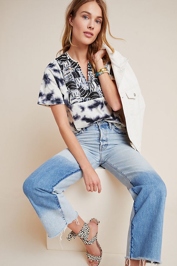 Slide View: 1: Elle Tie-Dyed Embroidered Top