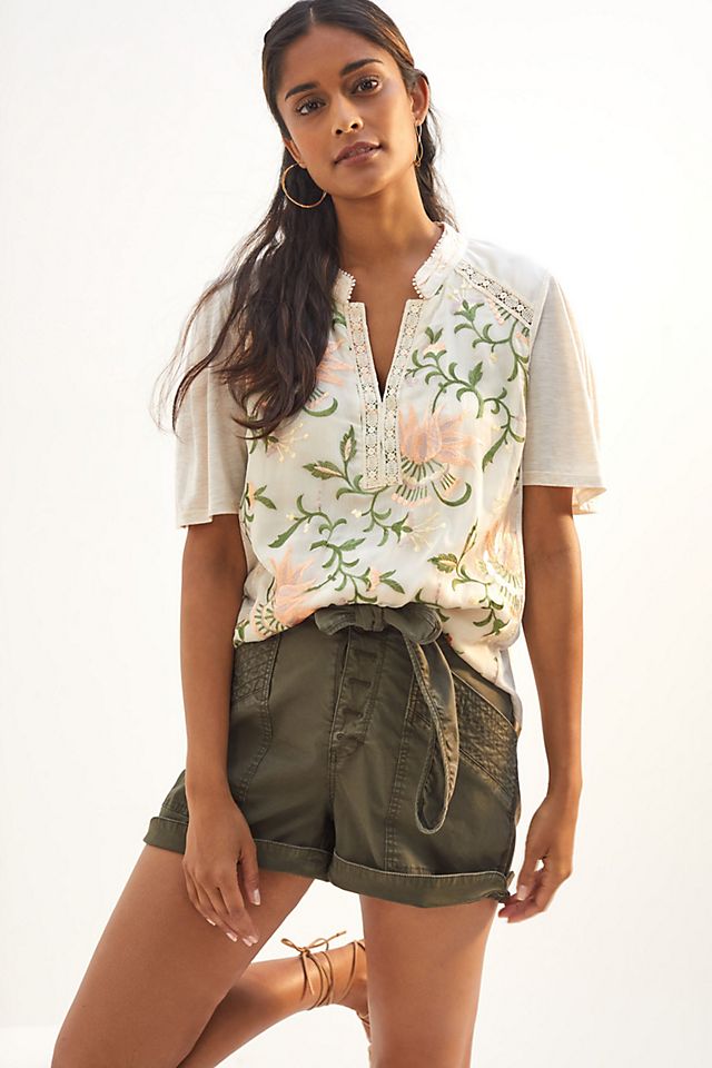 Floral Embroidered Top | Anthropologie