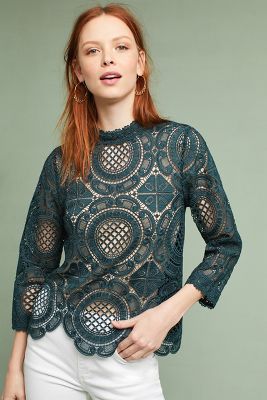 Laced Medallion Top | Anthropologie