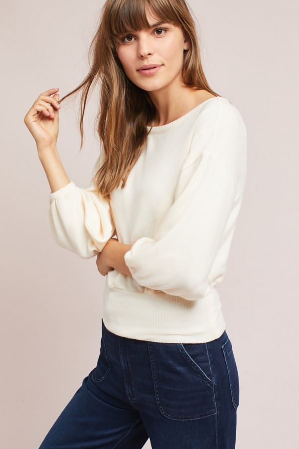 Brushed Boat Neck Sweatshirt Anthropologie