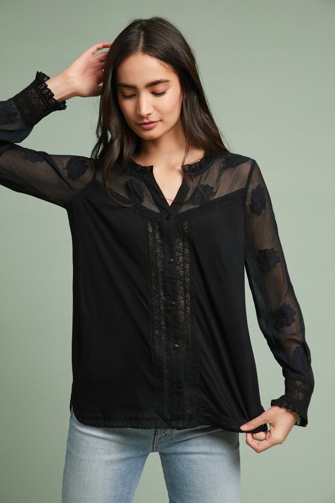 Floral Henley Top Anthropologie