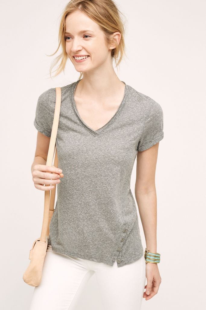 Buttonhem Tee Anthropologie