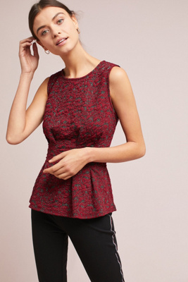 jacquard peplum top