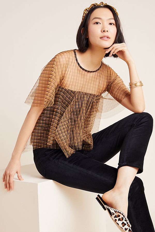 Slide View: 1: Mitzi Tulle Top
