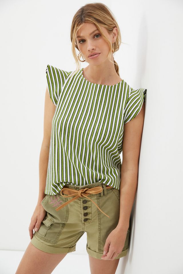 Eva Franco Ruffled Jacquard Top | Anthropologie