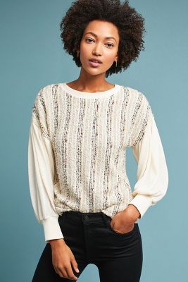 Landry Textured Sweatshirt | Anthropologie