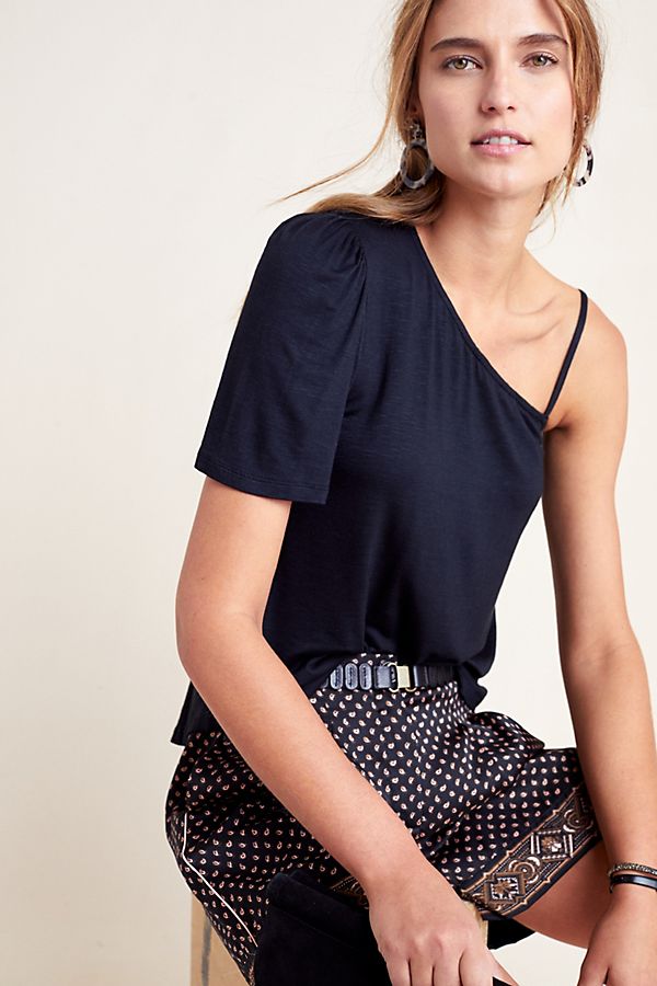 Slide View: 1: Cupro One-Shoulder Top