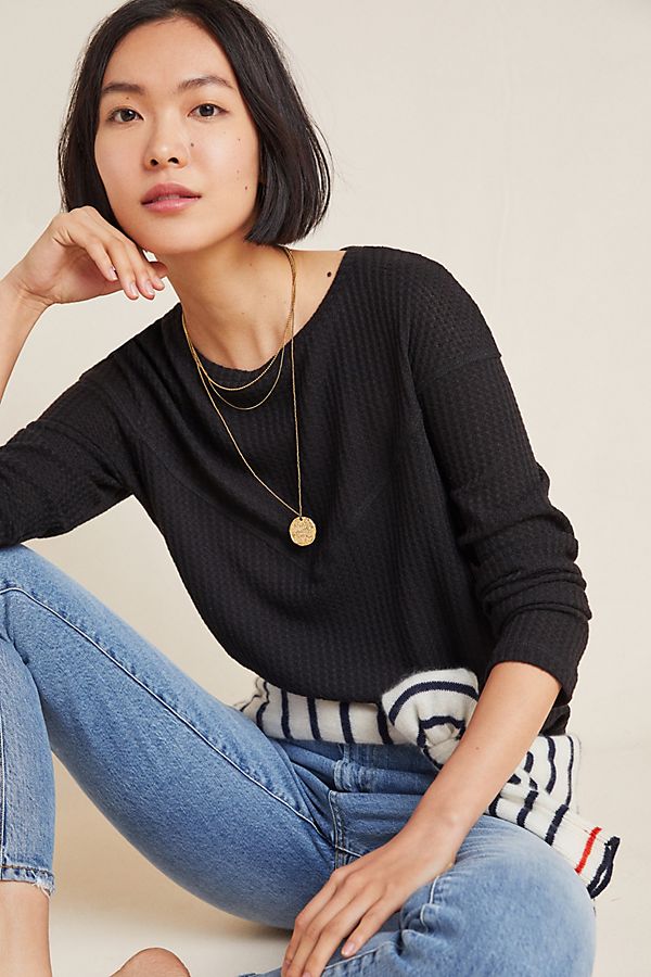 Slide View: 1: Ingrid Waffle Pullover