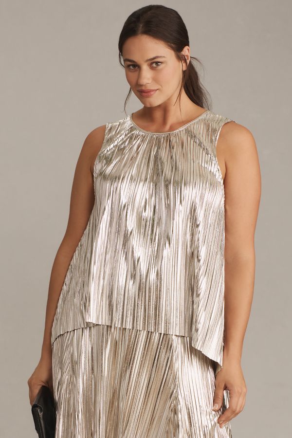 Slide View: 5: By Anthropologie Pleated Shine Tank