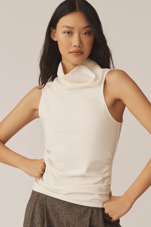 Slide View: 4: By Anthropologie Jersey Cowl-Neck Tank Top