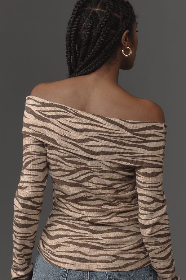 Slide View: 3: Pilcro Off-The-Shoulder Long-Sleeve Top