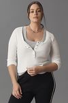 Thumbnail View 5: The Andie Scoop-Neck Ribbed Henley Top by Pilcro: Long-Sleeve Snap Edition