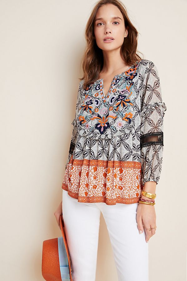 Slide View: 1: Terri Embroidered Top