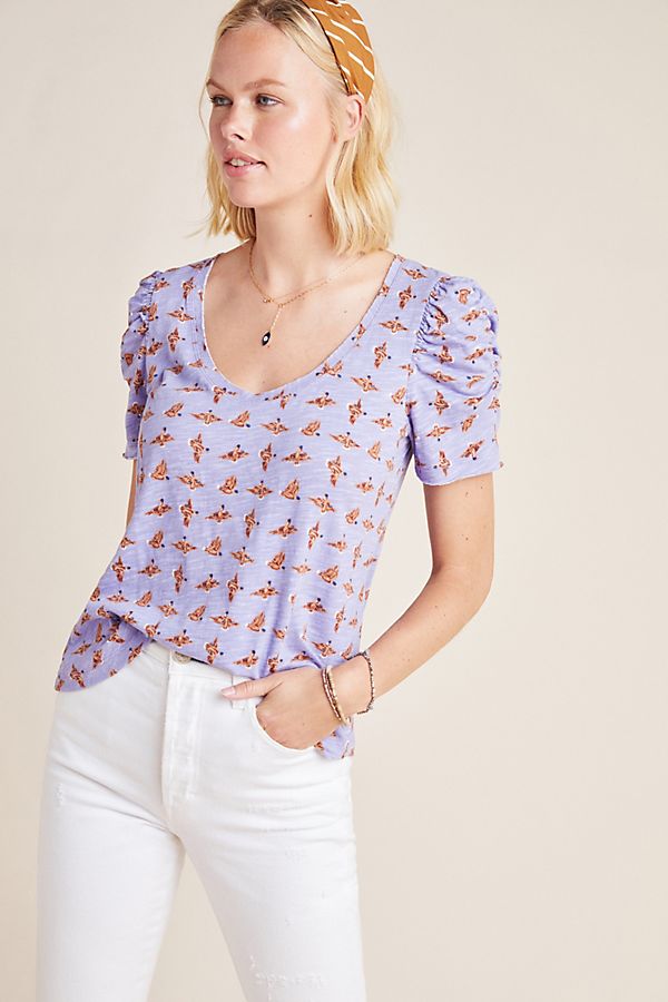 Slide View: 1: Saralee Sheer Ruched Top