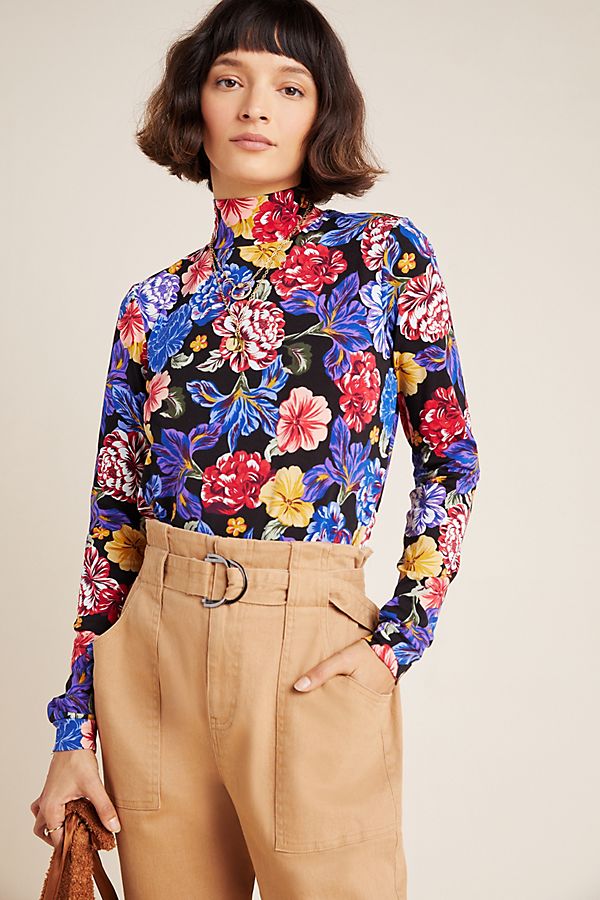 Slide View: 1: Knit Mock Neck Top
