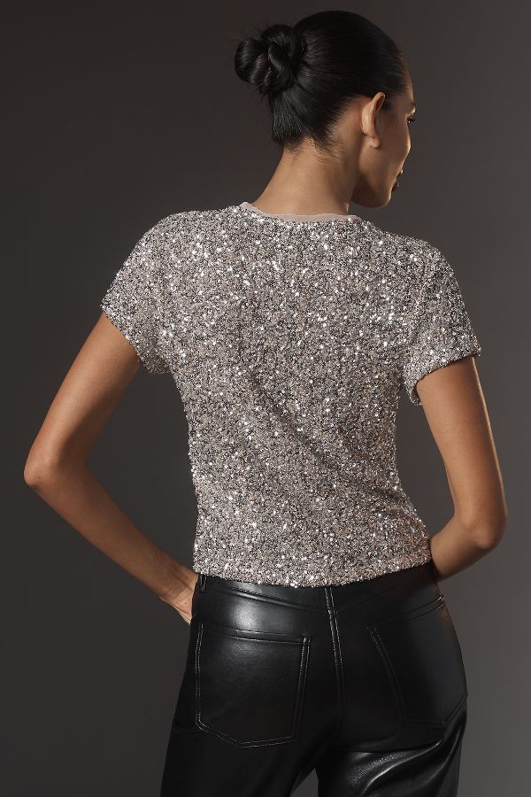 Slide View: 2: T-shirt à paillettes Maeve