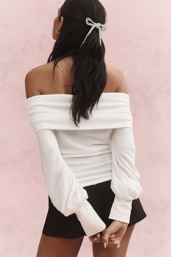 Slide View: 3: By Anthropologie Off-The-Shoulder Cozy Top