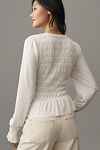 Thumbnail View 2: By Anthropologie Long-Sleeve Smocked V-Neck Top