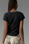 Thumbnail View 2: The Andie Scoop-Neck Ribbed Henley Top by Pilcro: Short-Sleeve Snap Edition