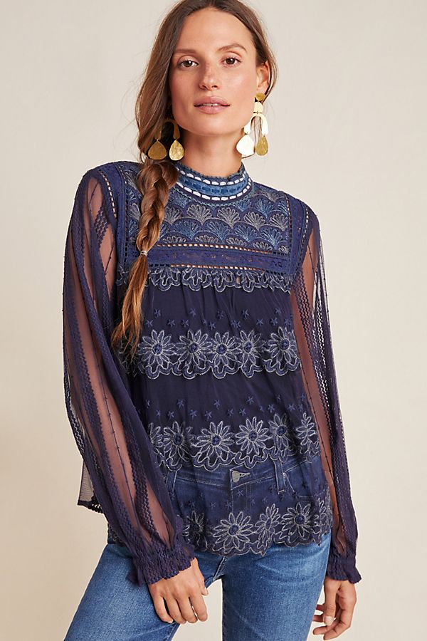 Slide View: 1: Massey Embroidered Top